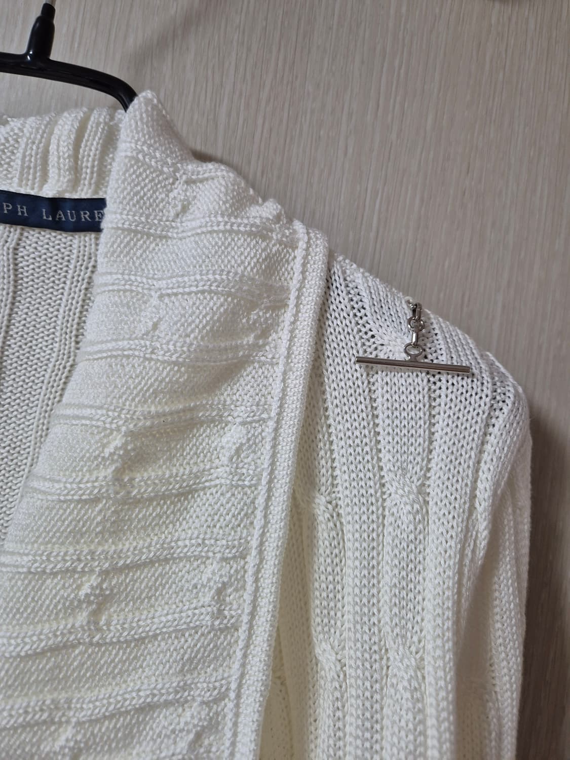 (미사용) 폴로 랄프로렌 케이블 니트 숄카라 가디건  S 상품이미지4