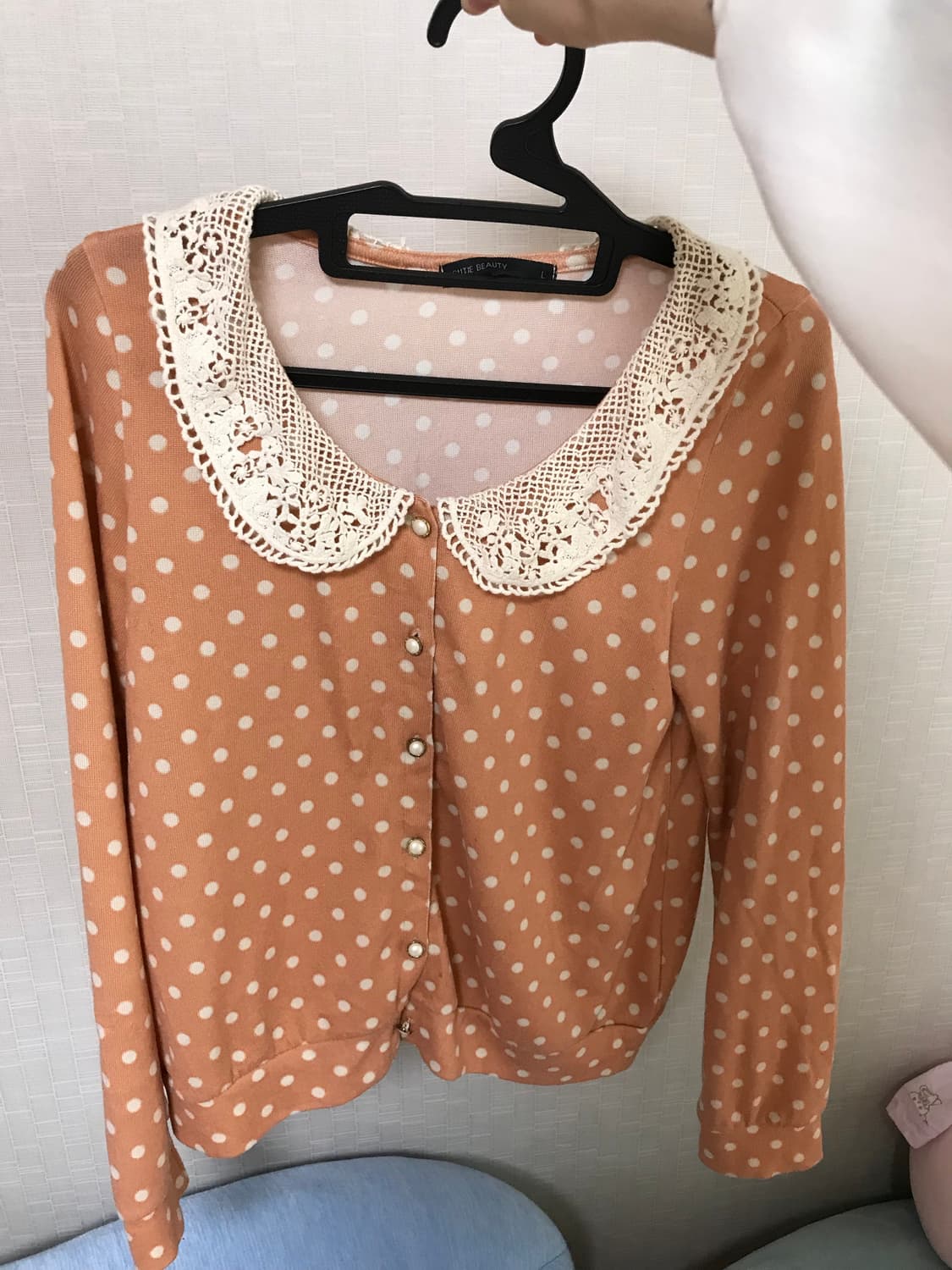 도트 레이스 카라 가디건 빈티지 러블리  상품이미지1