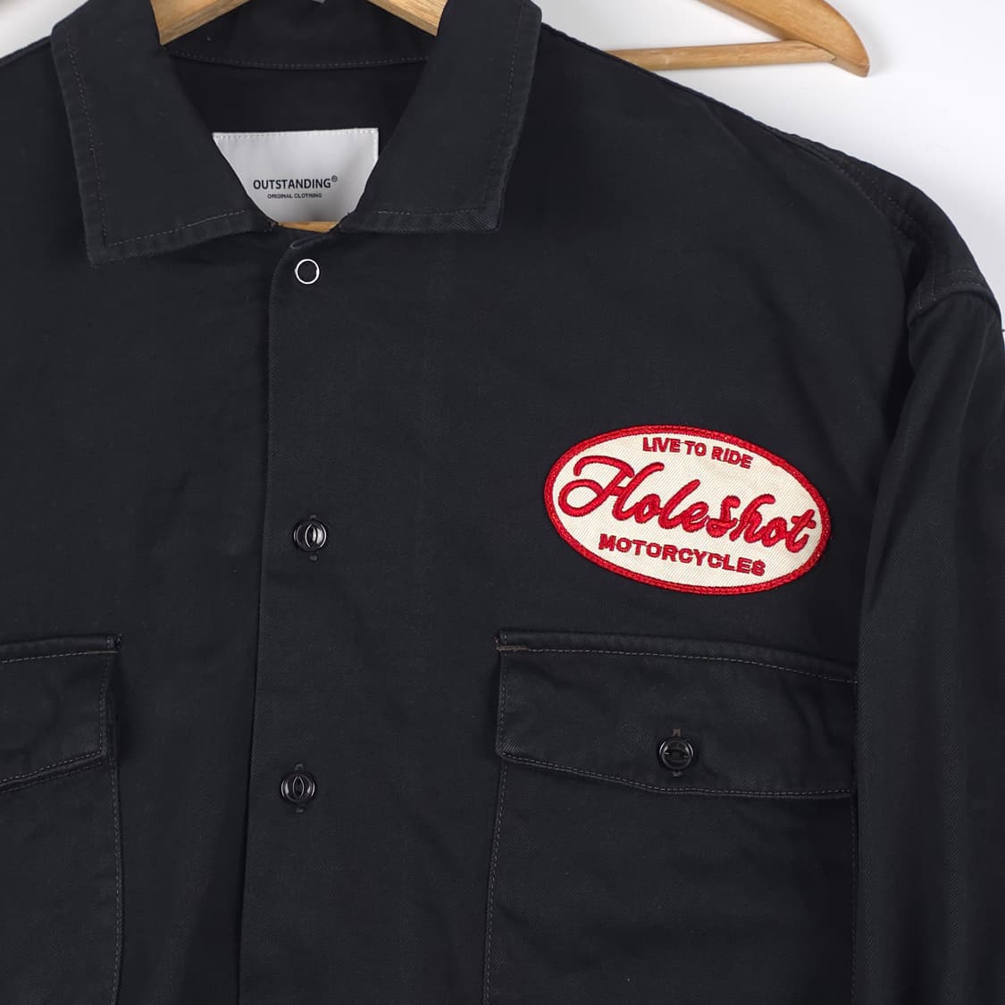 아웃스탠딩 코튼 워크셔츠 블랙 (L-XL[1]) 상품이미지3