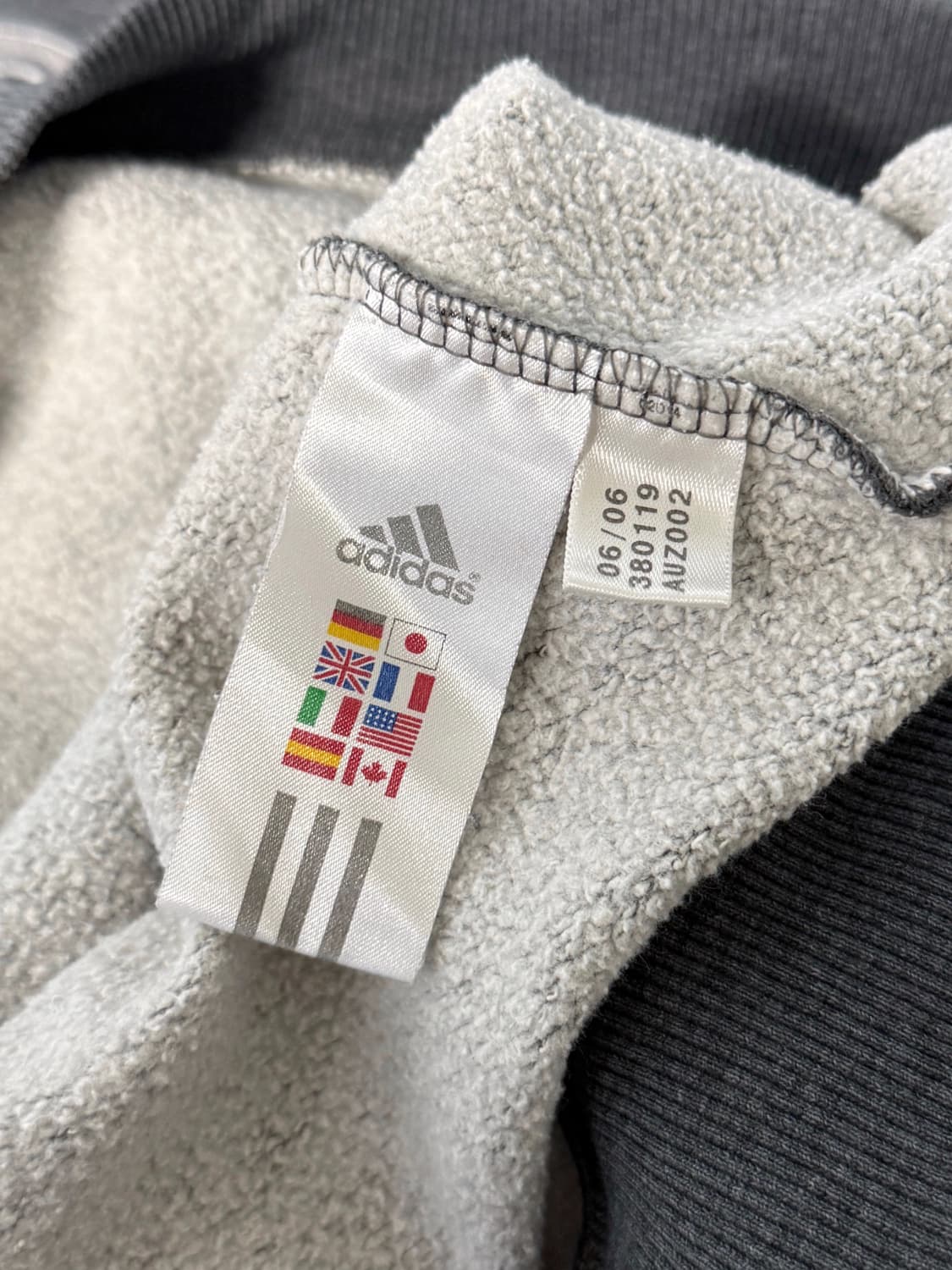 아디다스 오버핏 90‘s 빅로고 올드스쿨 그래이 스웻 후드  상품이미지4