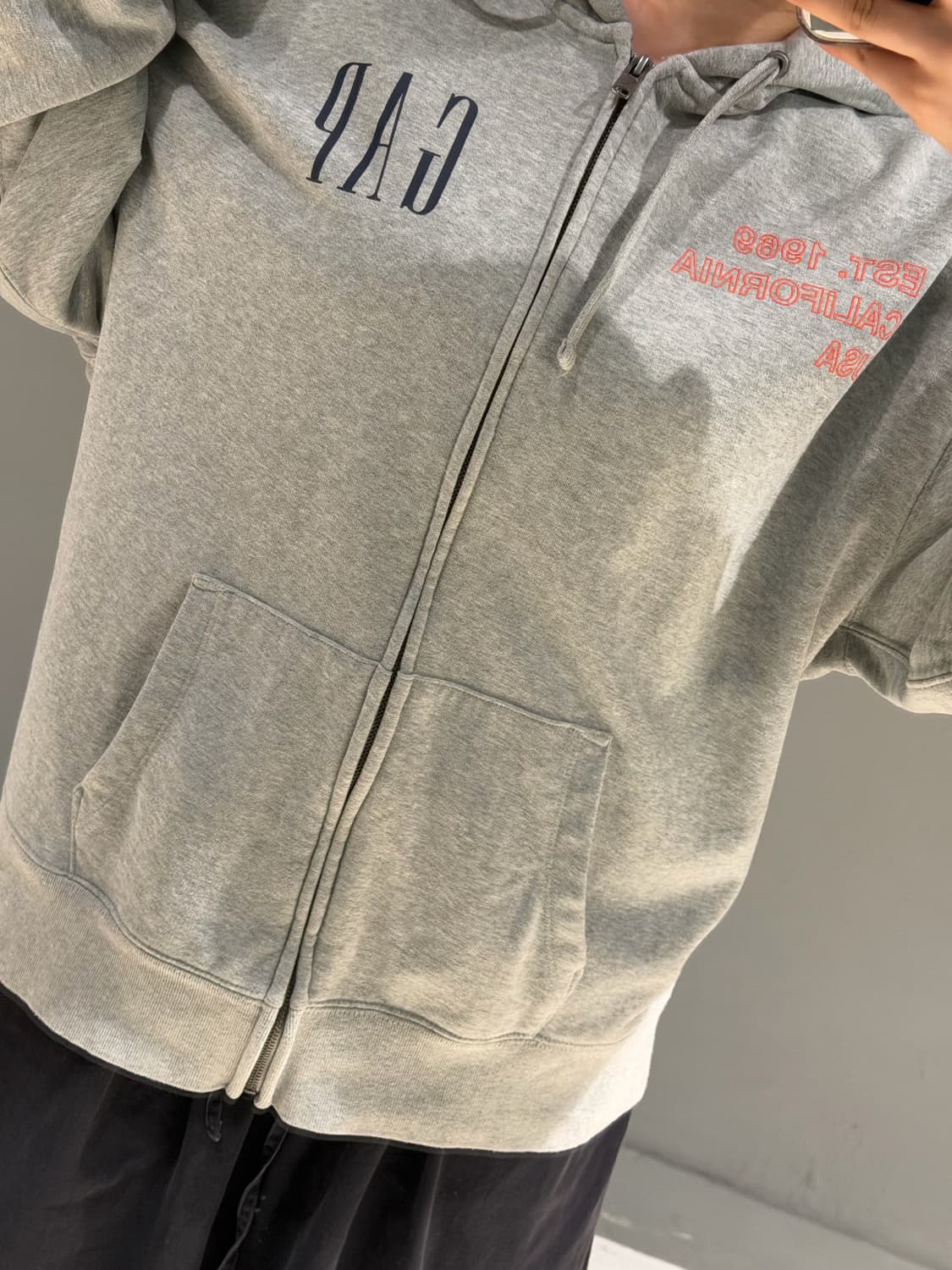 Gap back logo oversized hood zip-up 상품이미지3