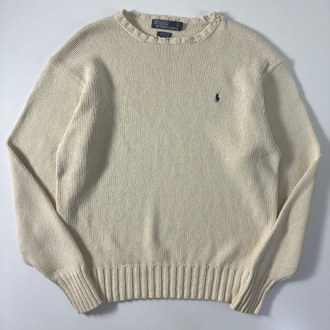 Polo 폴로 랄프로렌 90‘s 아이보리 코튼 라운드 니트 상품이미지1