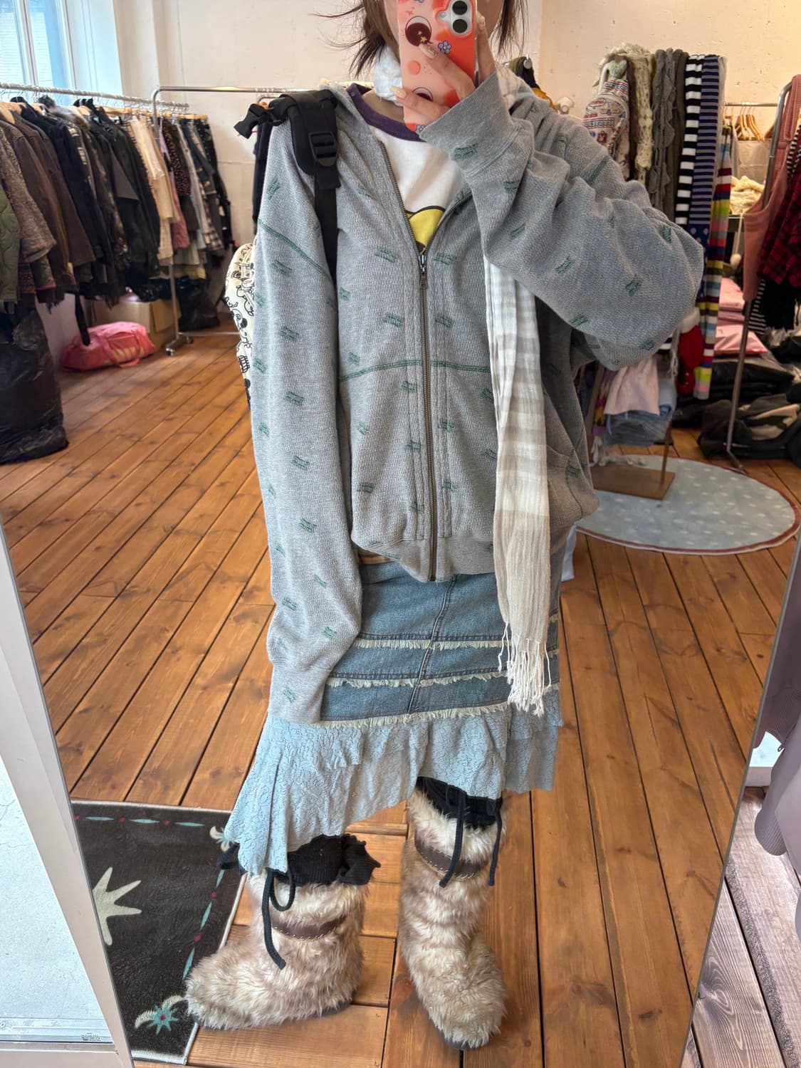 히스테릭글래머 레터링 후드집업 상품이미지1