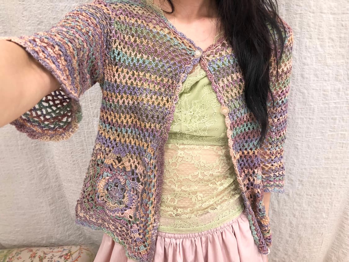 Flower point crochet cardigan 상품이미지4