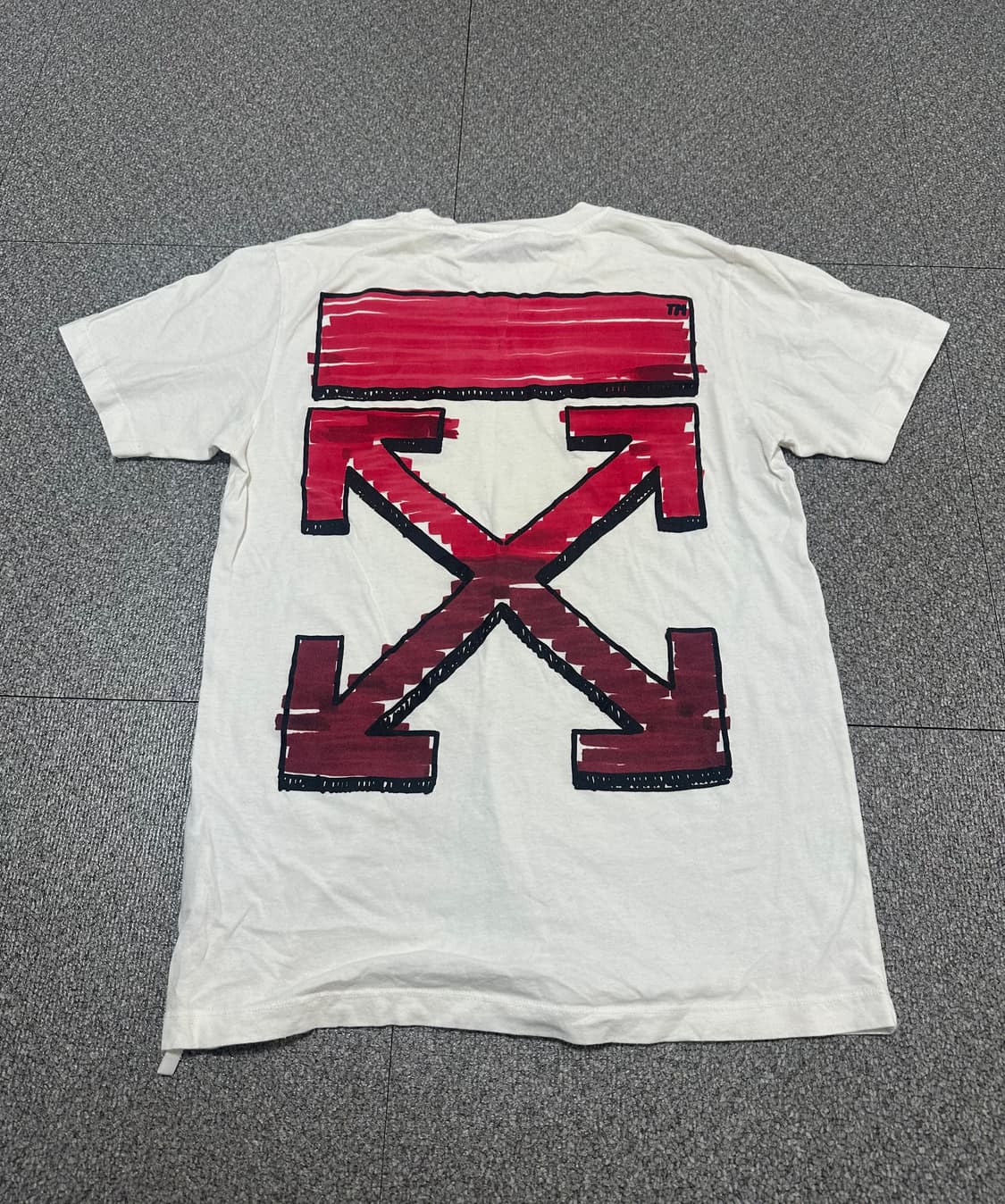 오프화이트 마커 슬림핏 반팔티 m 상품이미지3