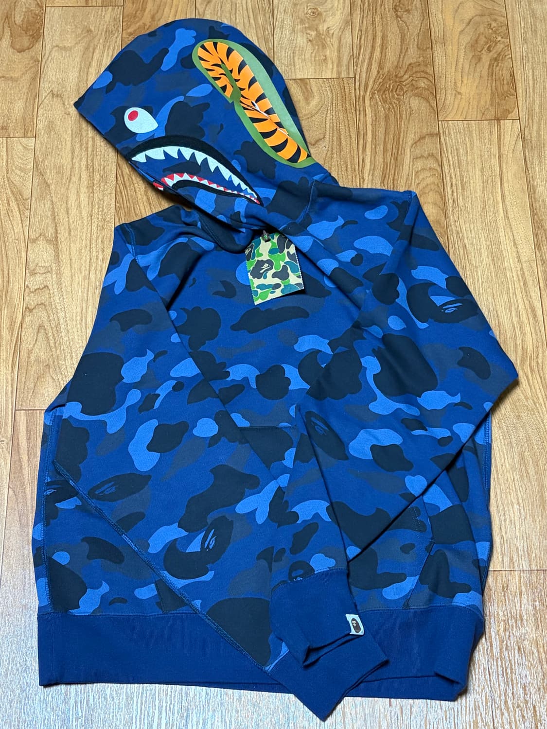 베이프 카모 샤크 후드티 청계 네이비 L 상품이미지4