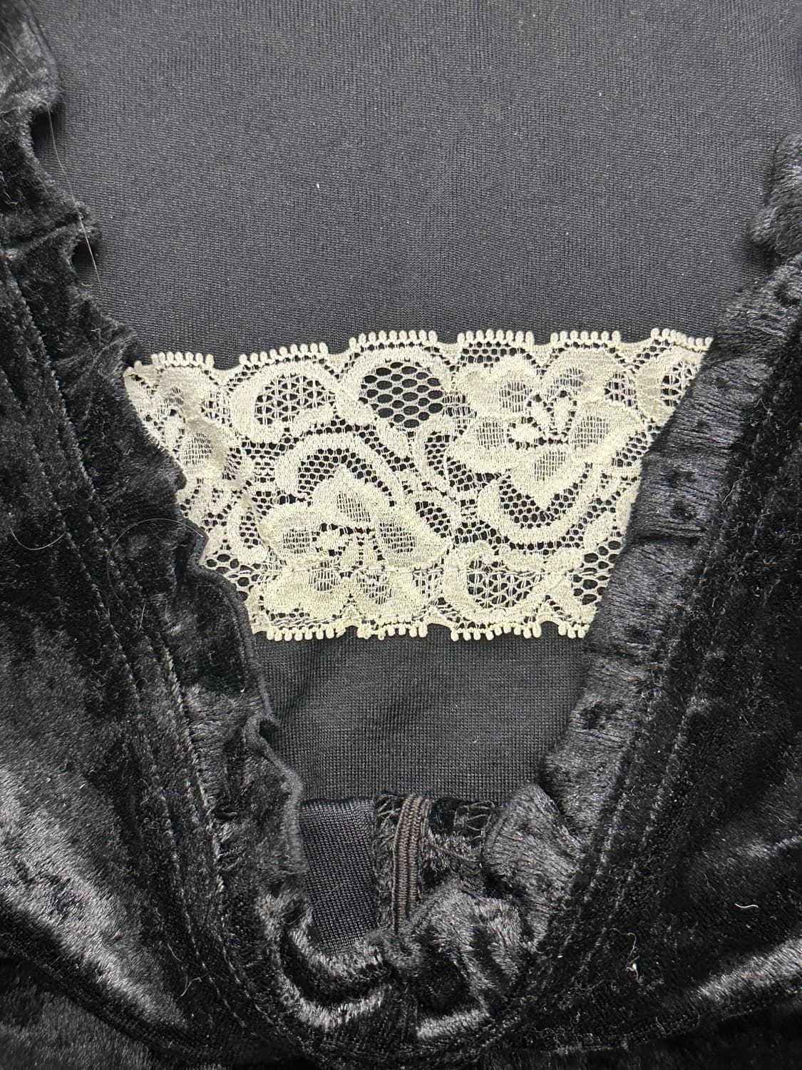 L)Japanese vintage 여성 벨벳 프릴 나시 상품이미지5