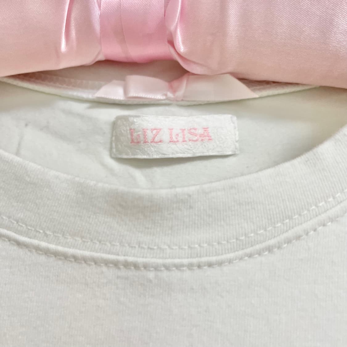 Liz lisa 리즈리사 빅리본 레터링 레이스 딱붙탑 히메갸루 히메카지 상품이미지9