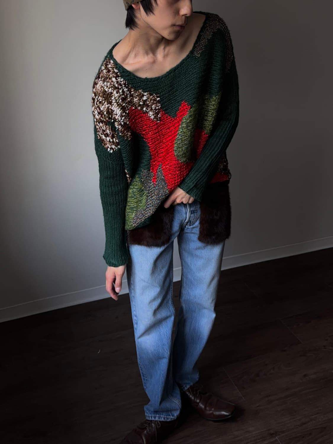 Seven by Seven 밍크 퍼 릴랙스 진 상품이미지2