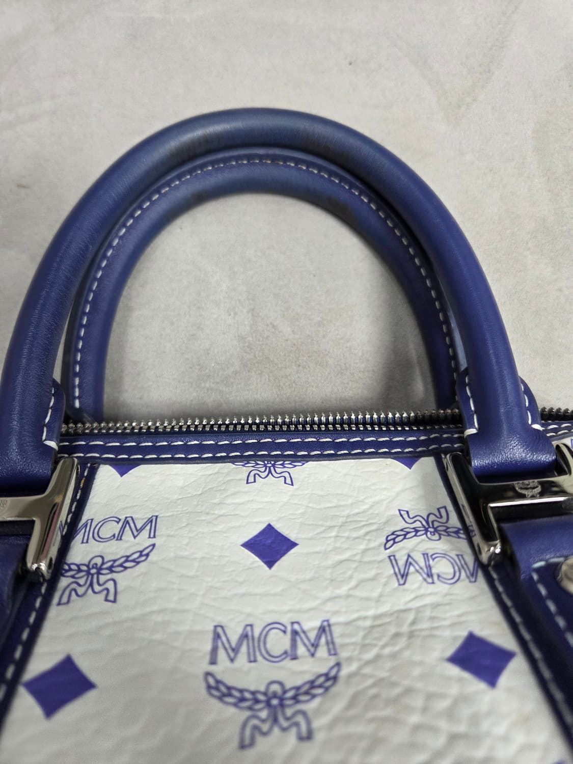 MCM 비세토스 보스턴백 네이비 A급 컨디션 상품이미지6