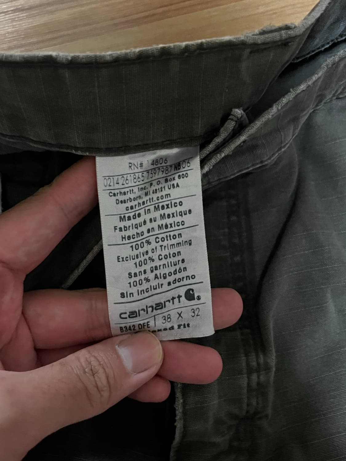 칼하트 카펜터 더블니 워크 팬츠 카키 38x32 상품이미지3