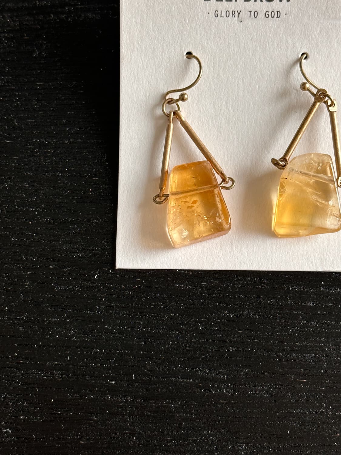 DEEPBROW 딥브로우 옐로우 원석 드롭 이어링 상품이미지2