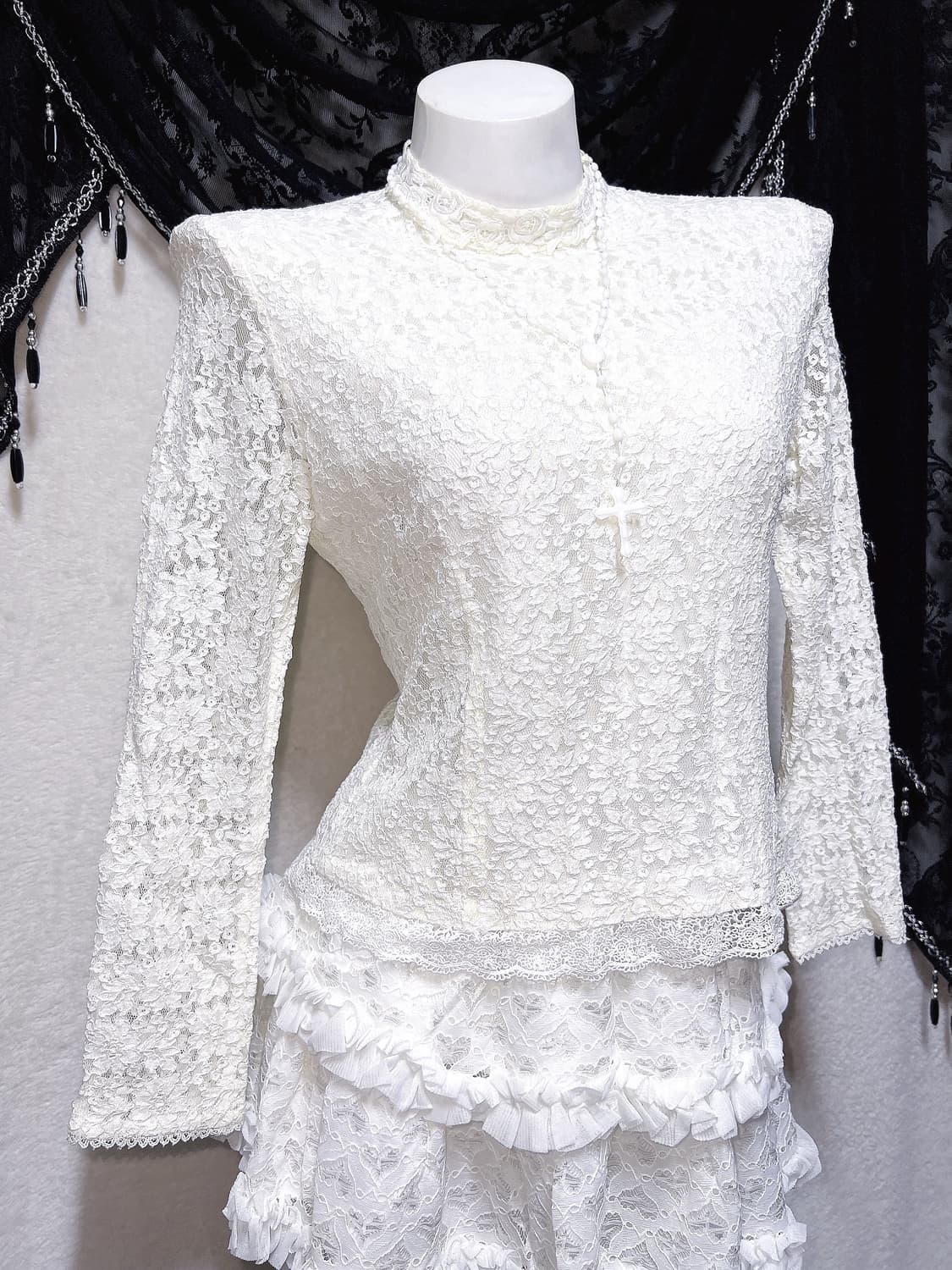 로맨틱고딕 엔젤릭 고스로리 엔틱 레이스 블라우스셔츠 핀터 페어리 오리엔탈 상품이미지5