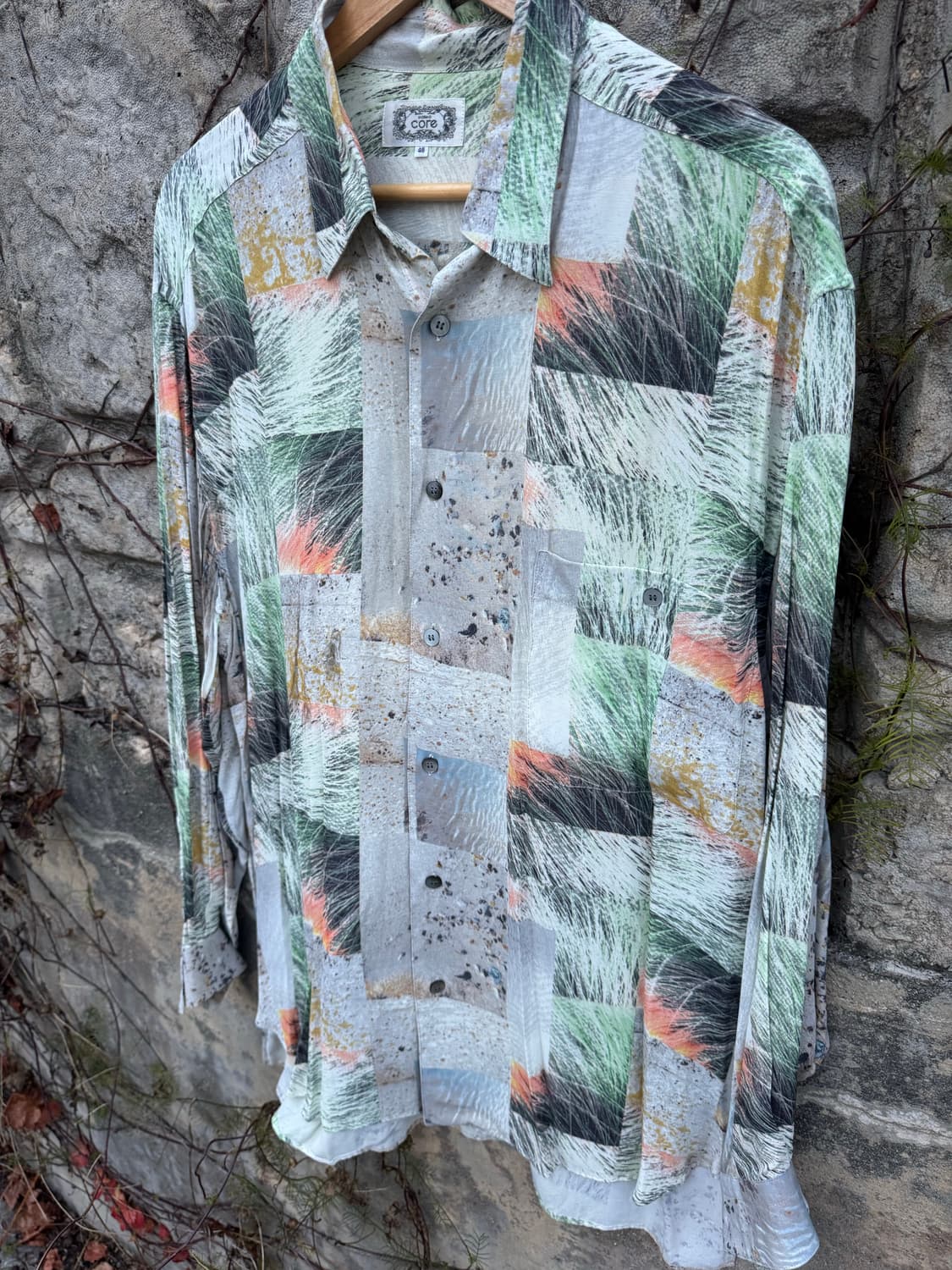 일본 빈티지 레이온 100 자연 에스닉 패턴 셔츠 상품이미지3