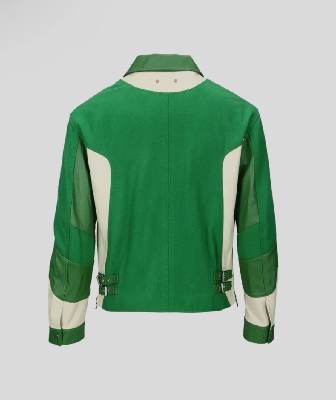 [새상품/XL] 앤더슨벨 모터사이클 레더 바시티 자켓 그린 상품이미지2