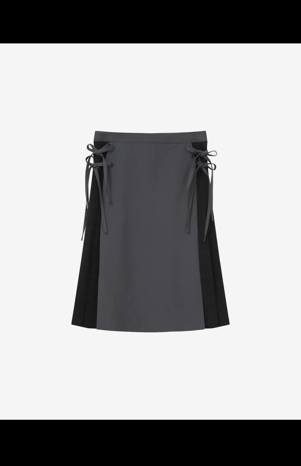 미세키서울 사이드 보우 플리츠 미디 스커트  상품이미지1