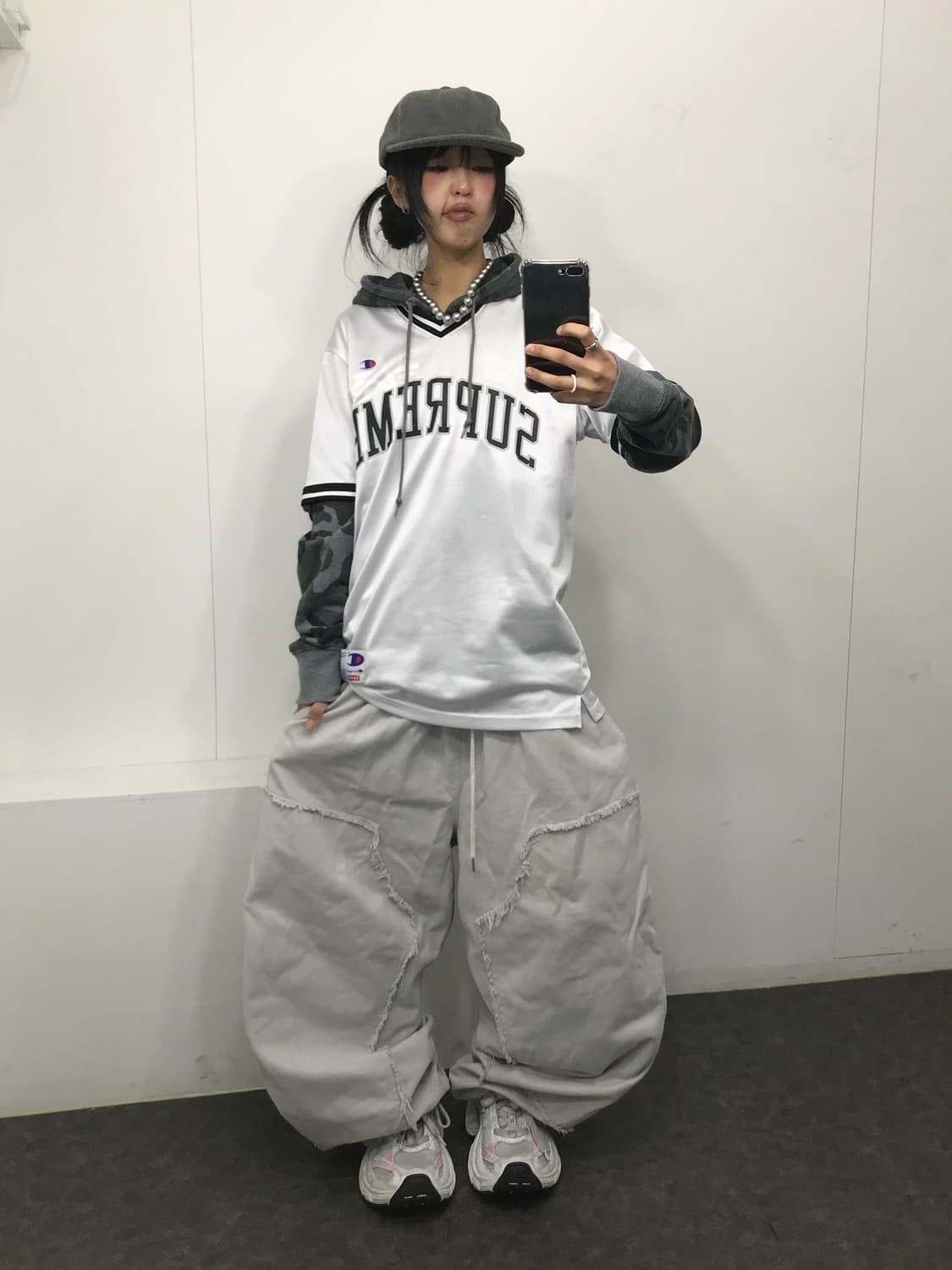 슈프림 x 챔피온 콜라보 화이트 져지 상품이미지5