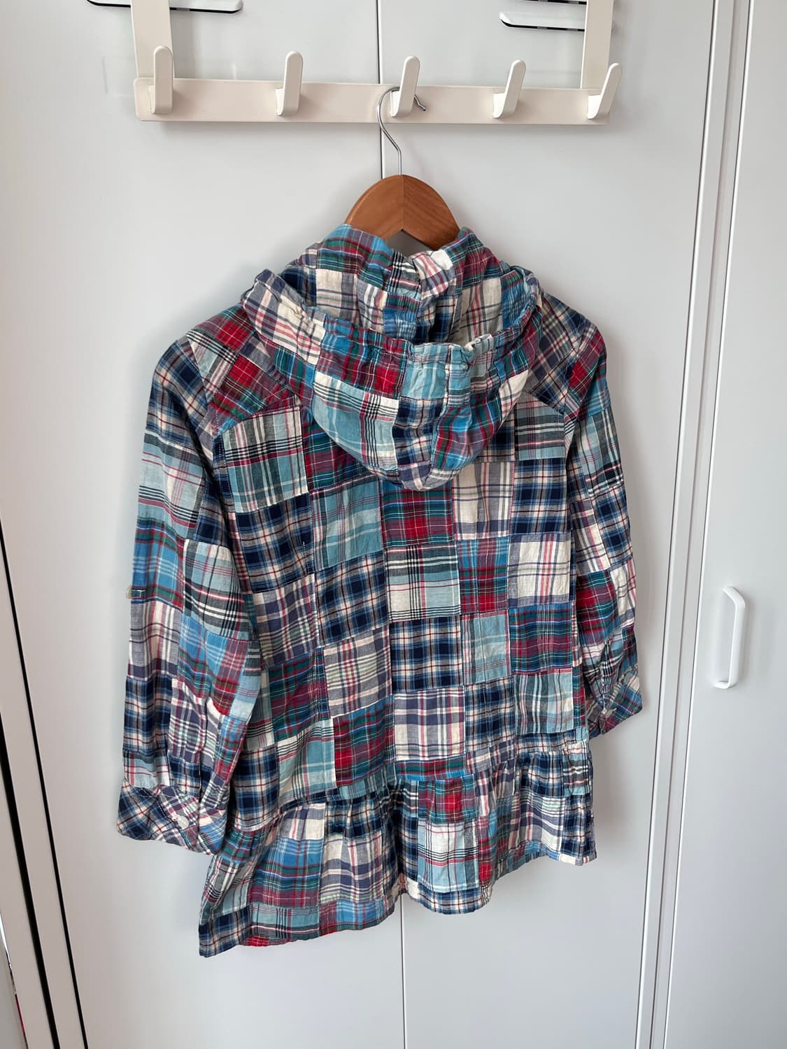 Back Number 체크 패치워크 프릴 후드 셔츠집업 상품이미지10