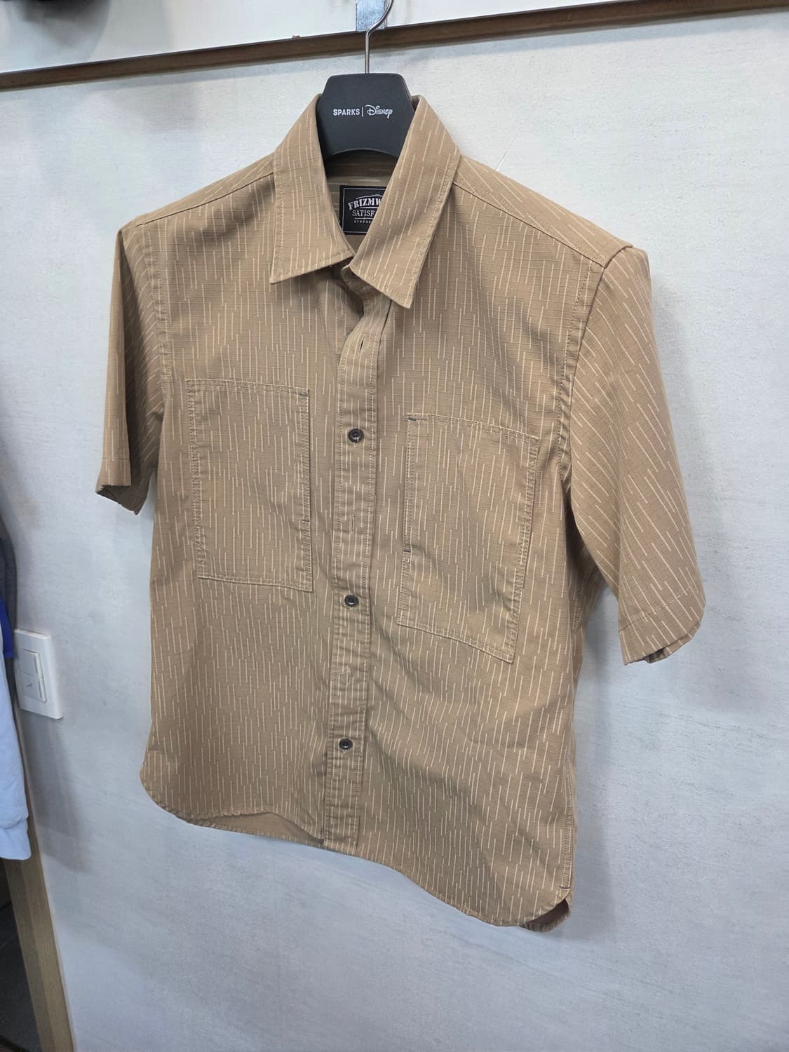 프리즘웍스 립스타 스트라이프 패턴 세로포켓 코튼 셔츠반팔 m 상품이미지8