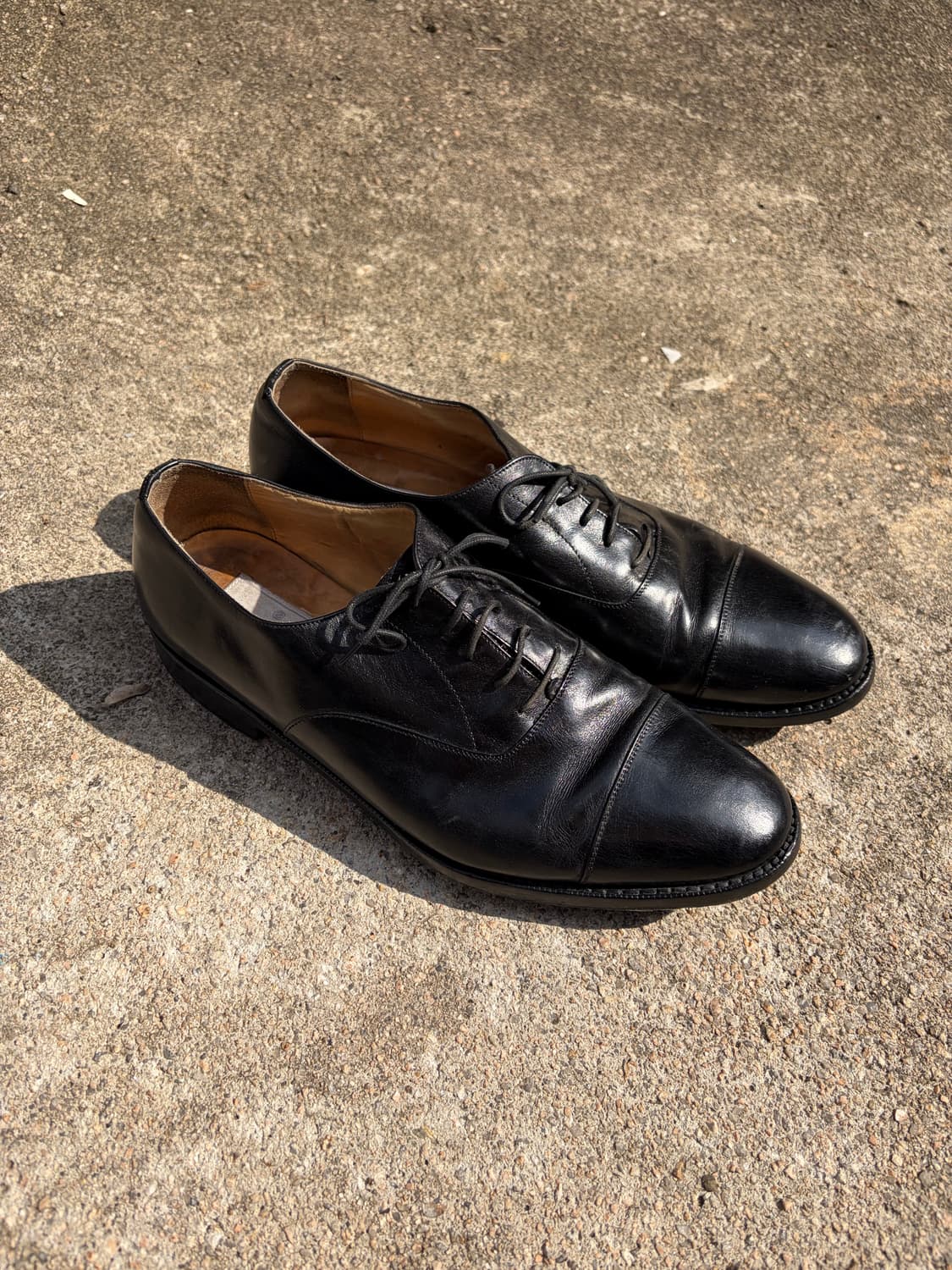 265) Ermenegildo Zegna 블랙 레더 캡토 드레스 슈즈 상품이미지1