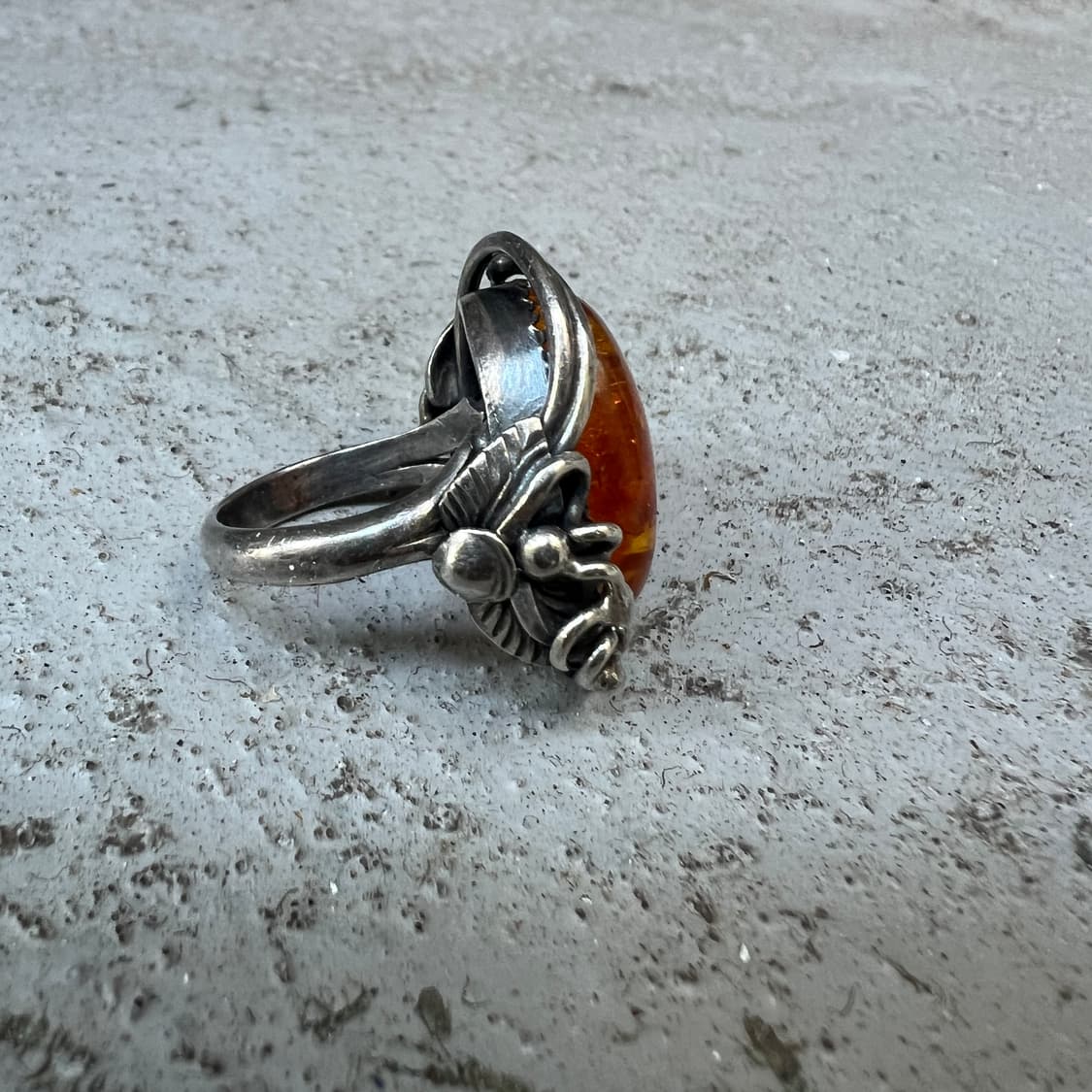 925 스털링실버 호박 원석 링 상품이미지3