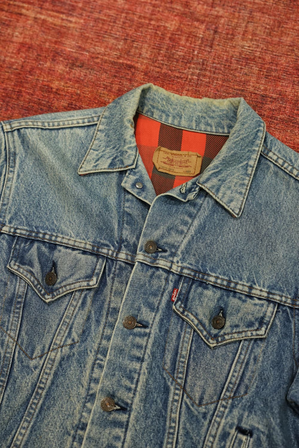 80s 빈티지 리바이스 체크 안감 트러커자켓 판매 상품이미지3