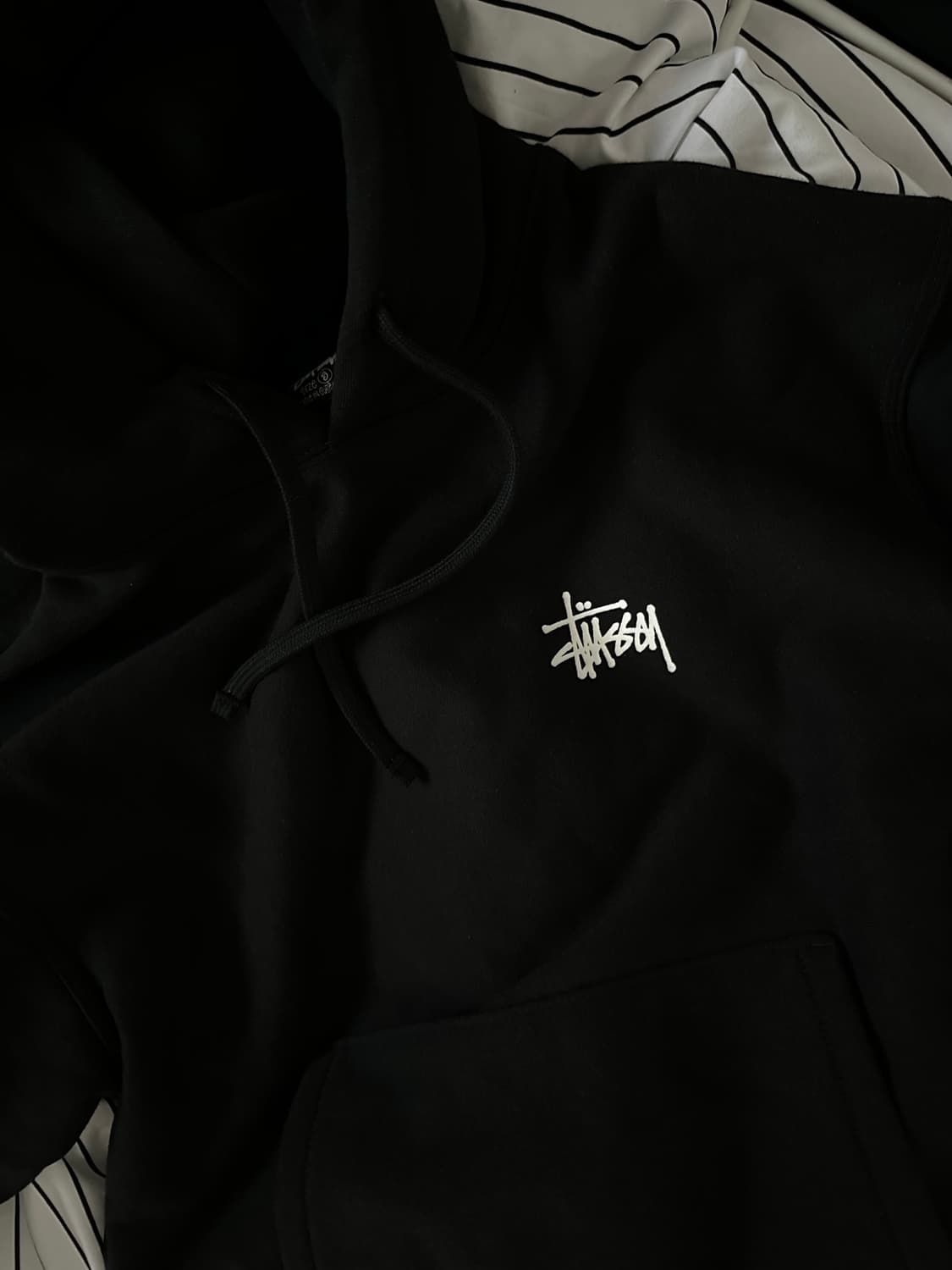 베이직 스투시 후드 블랙/s 상품이미지2