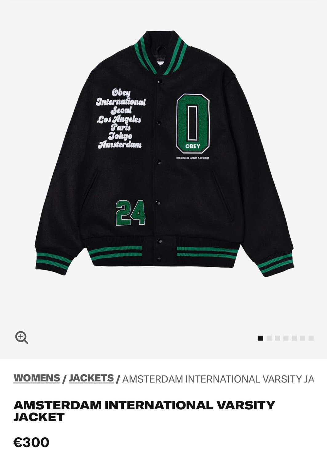 OBEY 오베이 암스테르담 인터내셔널 바시티 스타디움 자켓 상품이미지2