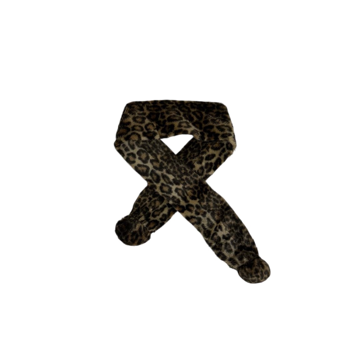 00s 갸루무드 레오파드 폼폼 퍼 머플러 상품이미지1