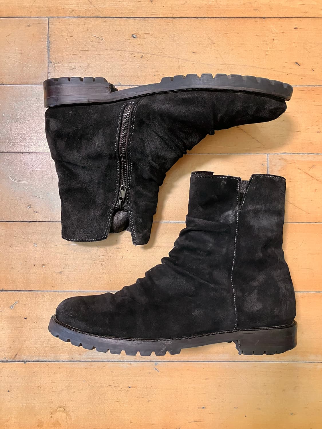 Japanese 하드 드레이프 블랙 스웨이드 부츠 (270)  상품이미지3