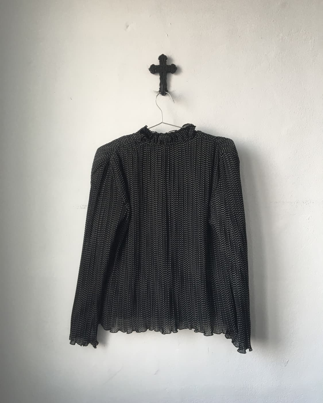 Dot pattern pleats blouse 상품이미지2