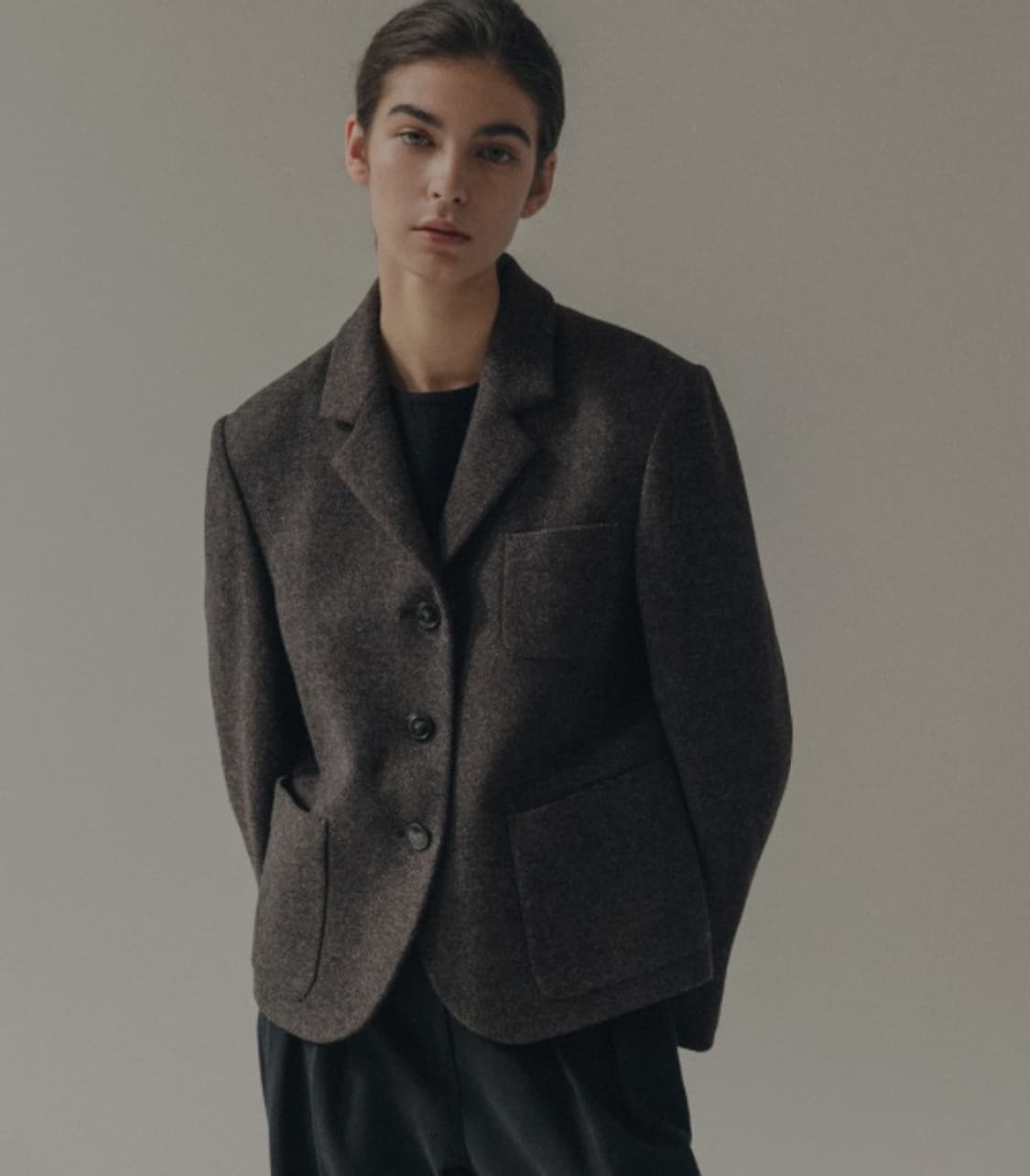 낫띵리튼 다인 울 자켓 다크그레이 상품이미지1