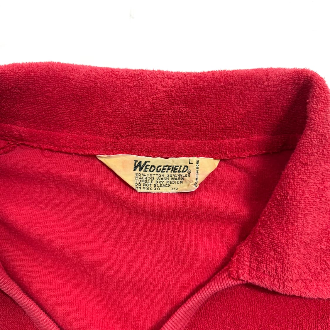 80s 빈티지 타월링 브이넥 오픈카라 셔츠 상품이미지2