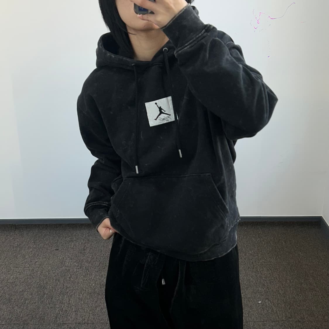 Jordan 조던 스몰로고 블랙 포인트 후드티 상품이미지2