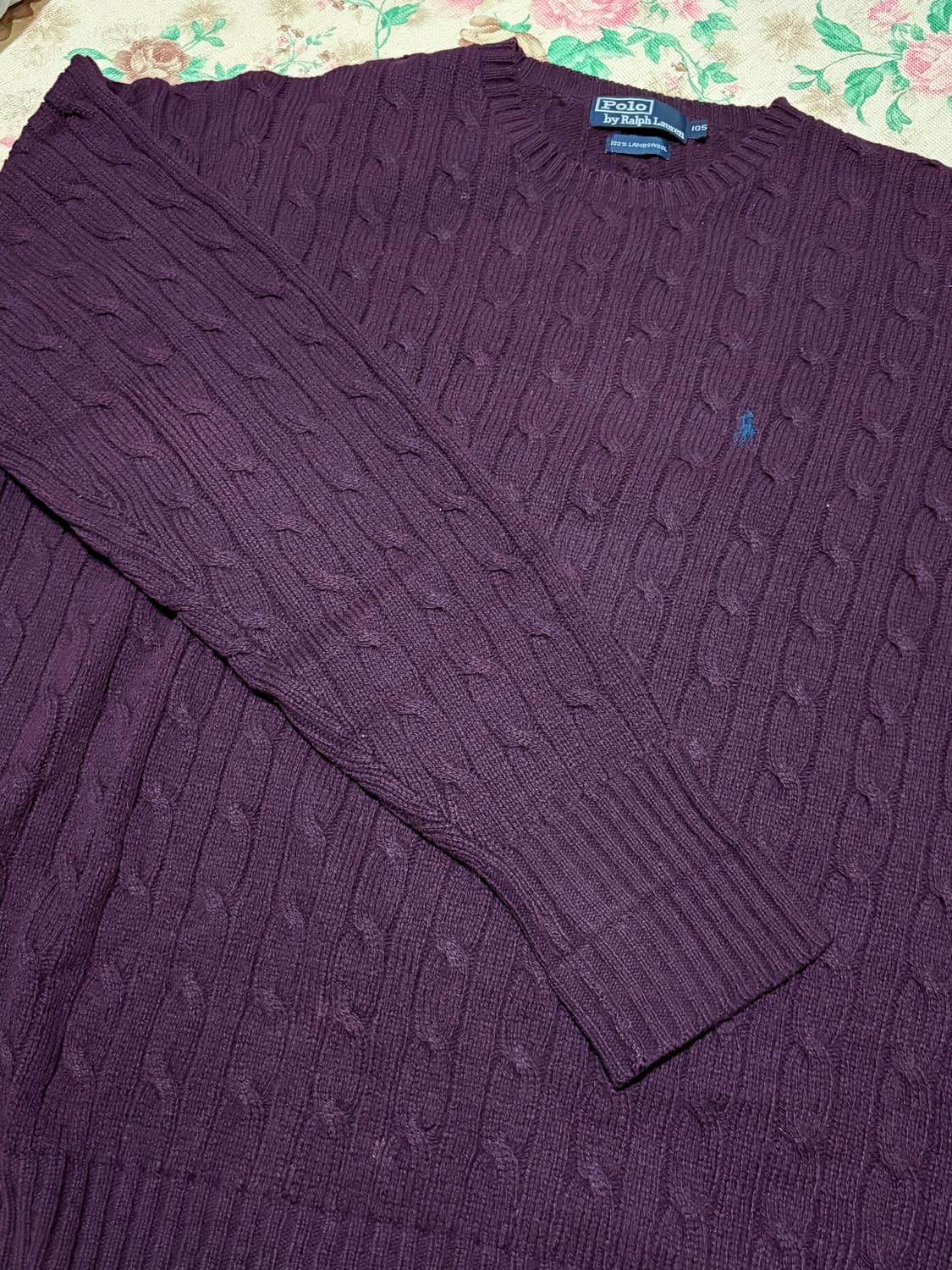 폴로 랄프로렌 퍼플 꽈배기 니트 상품이미지2