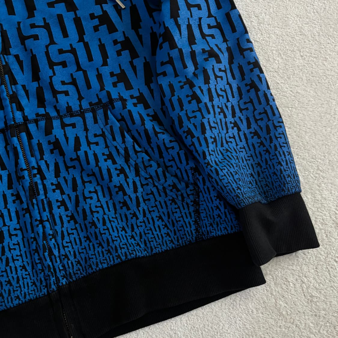 에비수 희귀 블루 풀로고 후드집업 상품이미지3