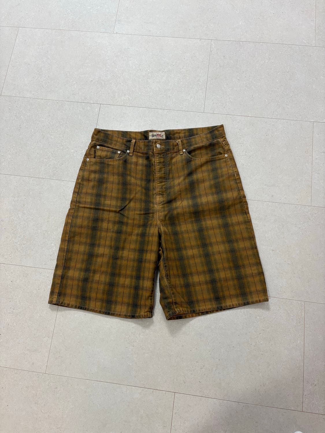 스투시 빅 올 체크 캔버스 쇼츠 36 상품이미지1