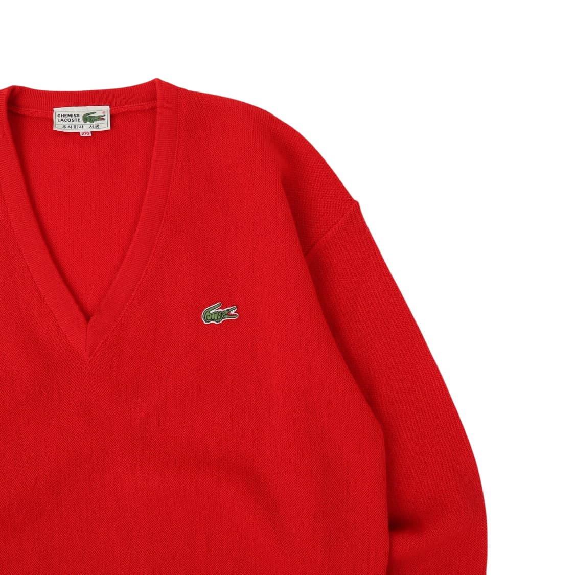 라코스테 레드 울 브이넥 니트 상품이미지3