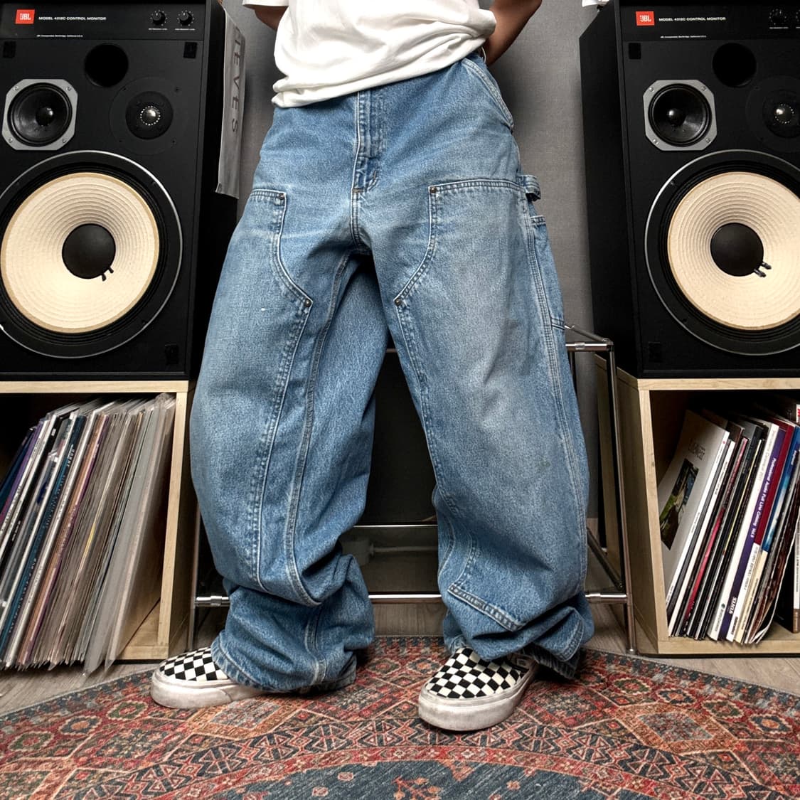 칼하트 더블니 가죽탭 데님팬츠 상품이미지2