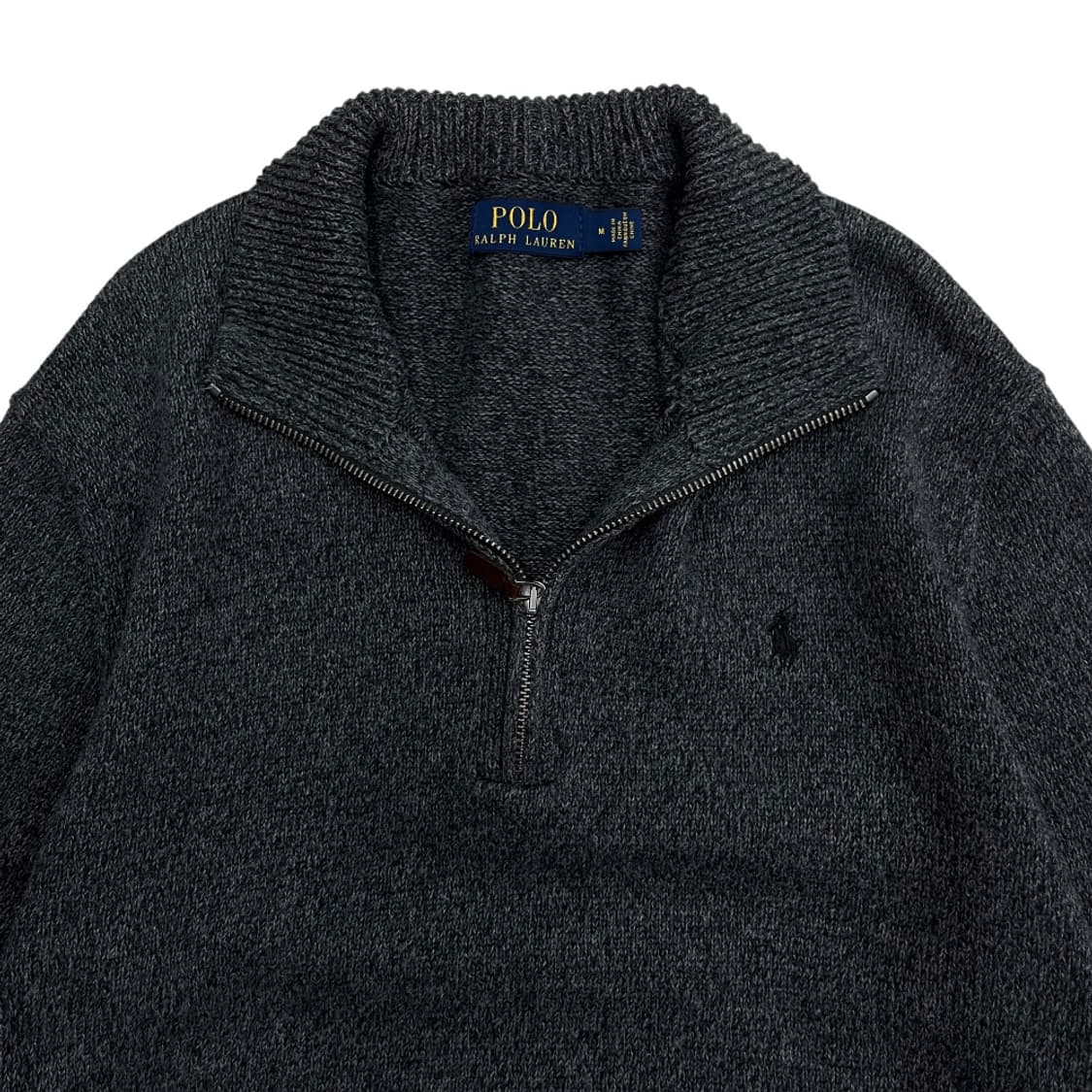 폴로 랄프로렌 블랙포니 차콜 니트 반집업 M 상품이미지4