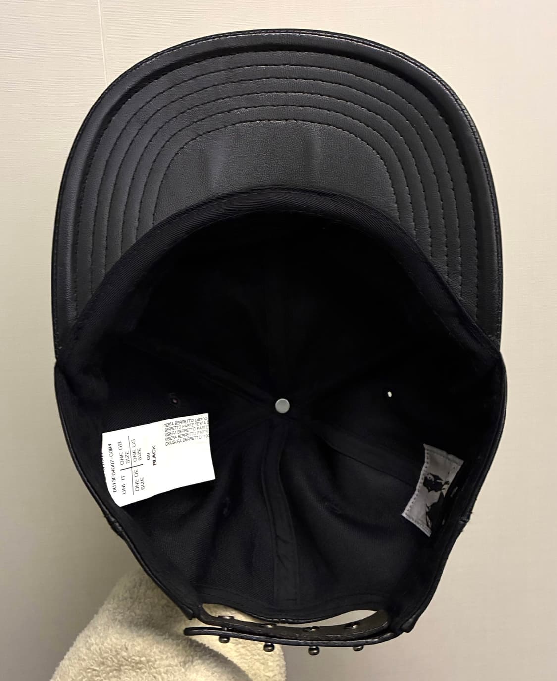 (F)릭 오웬스 다크쉐도우 카프스킨 레더 볼캡 모자 블랙 상품이미지7