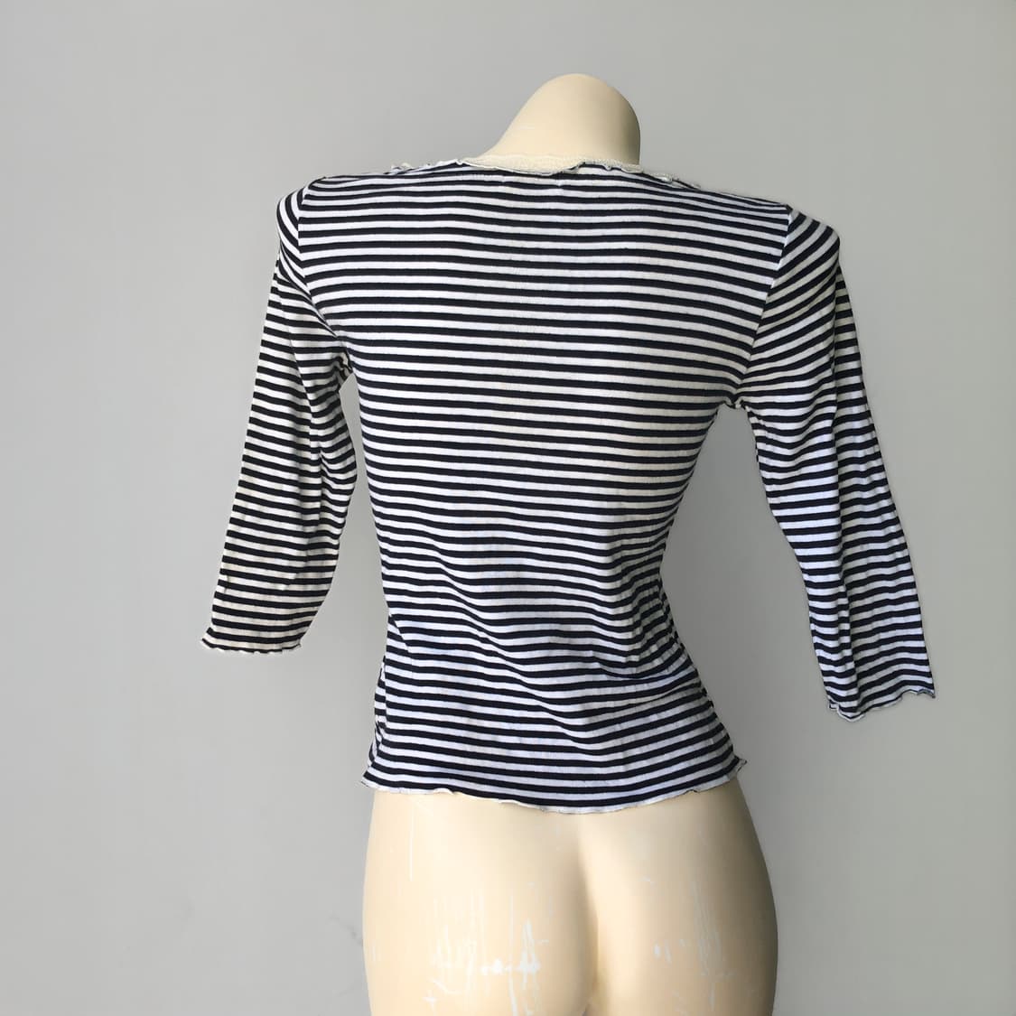 레이스 스트라이프 7부 티셔츠 상품이미지5