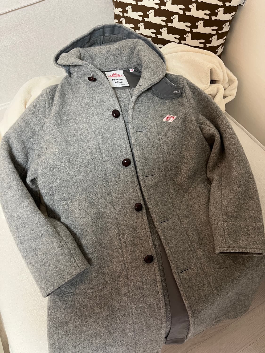 단톤 코트 울코트 36사이즈 그레이 상품이미지1