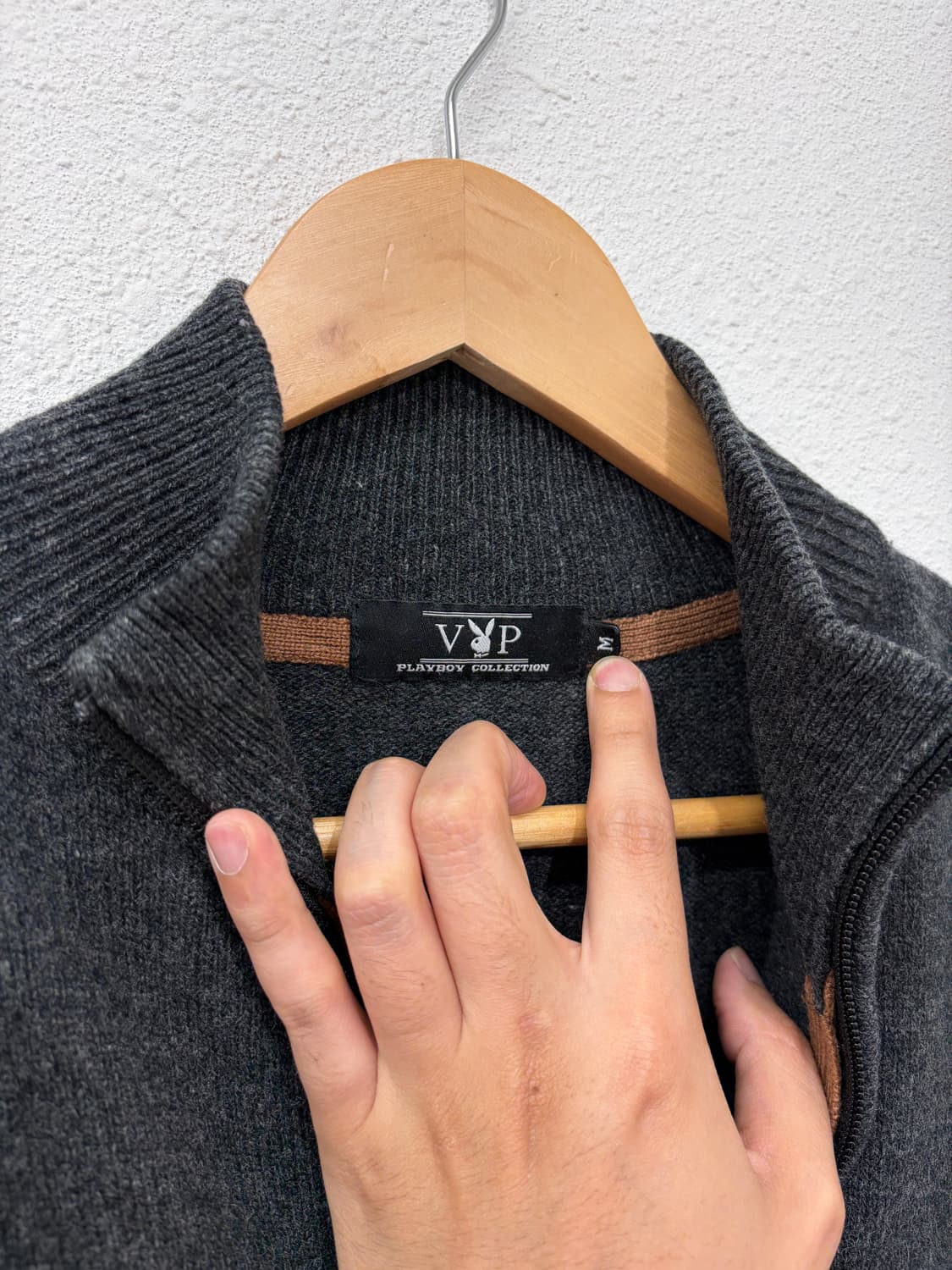 Playboy 울 니트 집업 자켓 상품이미지5