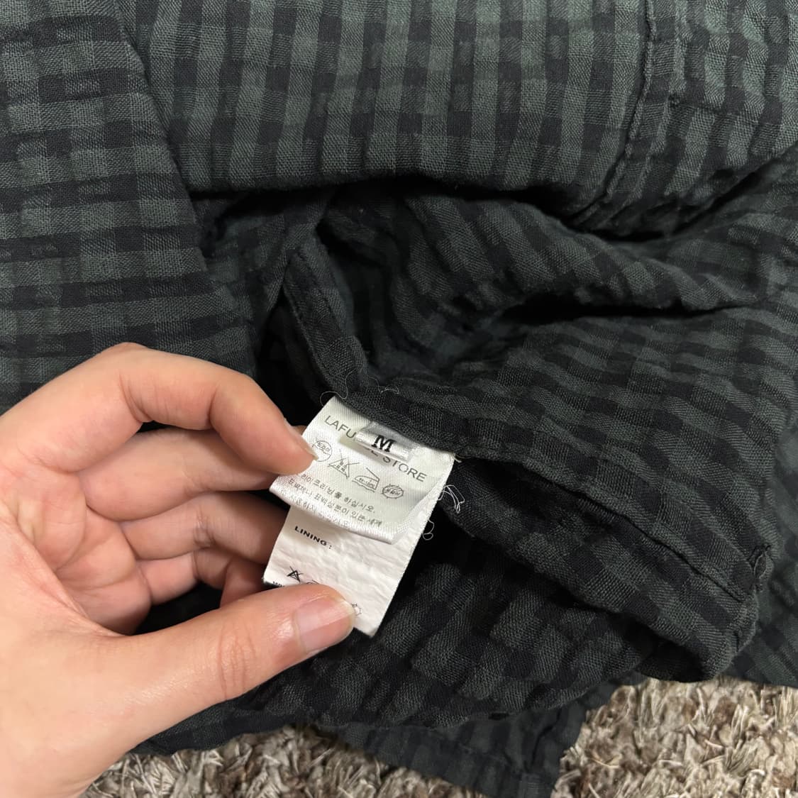 M 라퍼지스토어 먹색 체크셔츠 상품이미지5