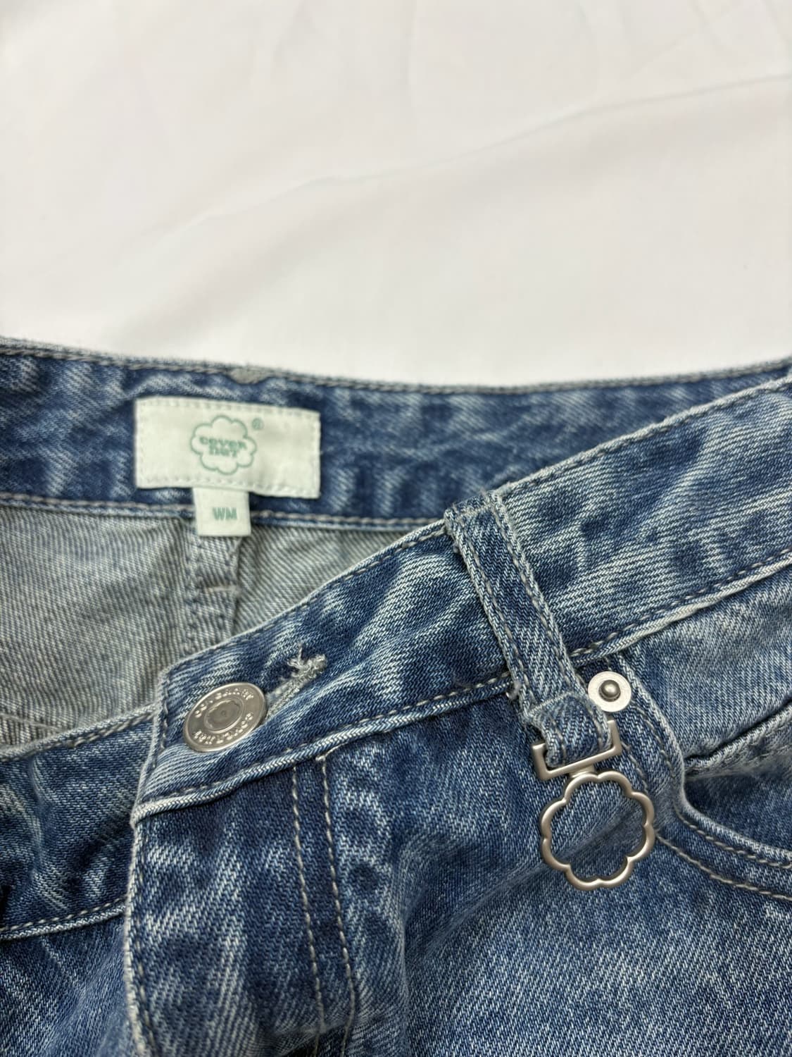 커버낫 클로버하트 스트레이트 데님 팬츠 상품이미지4