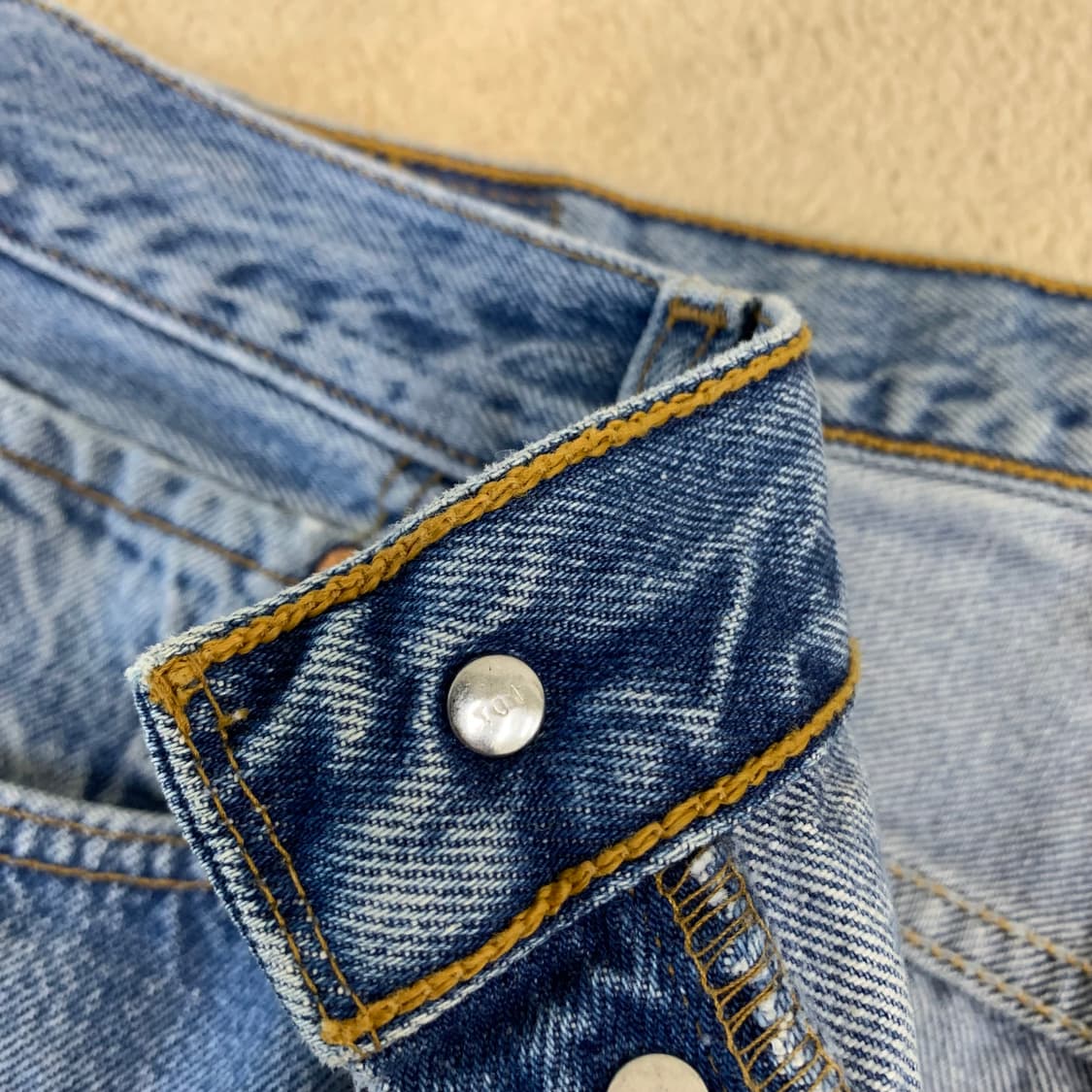 빈티지 리바이스 501 워싱 데님팬츠(33사이즈) 남자청바지 연중청 연청 상품이미지6