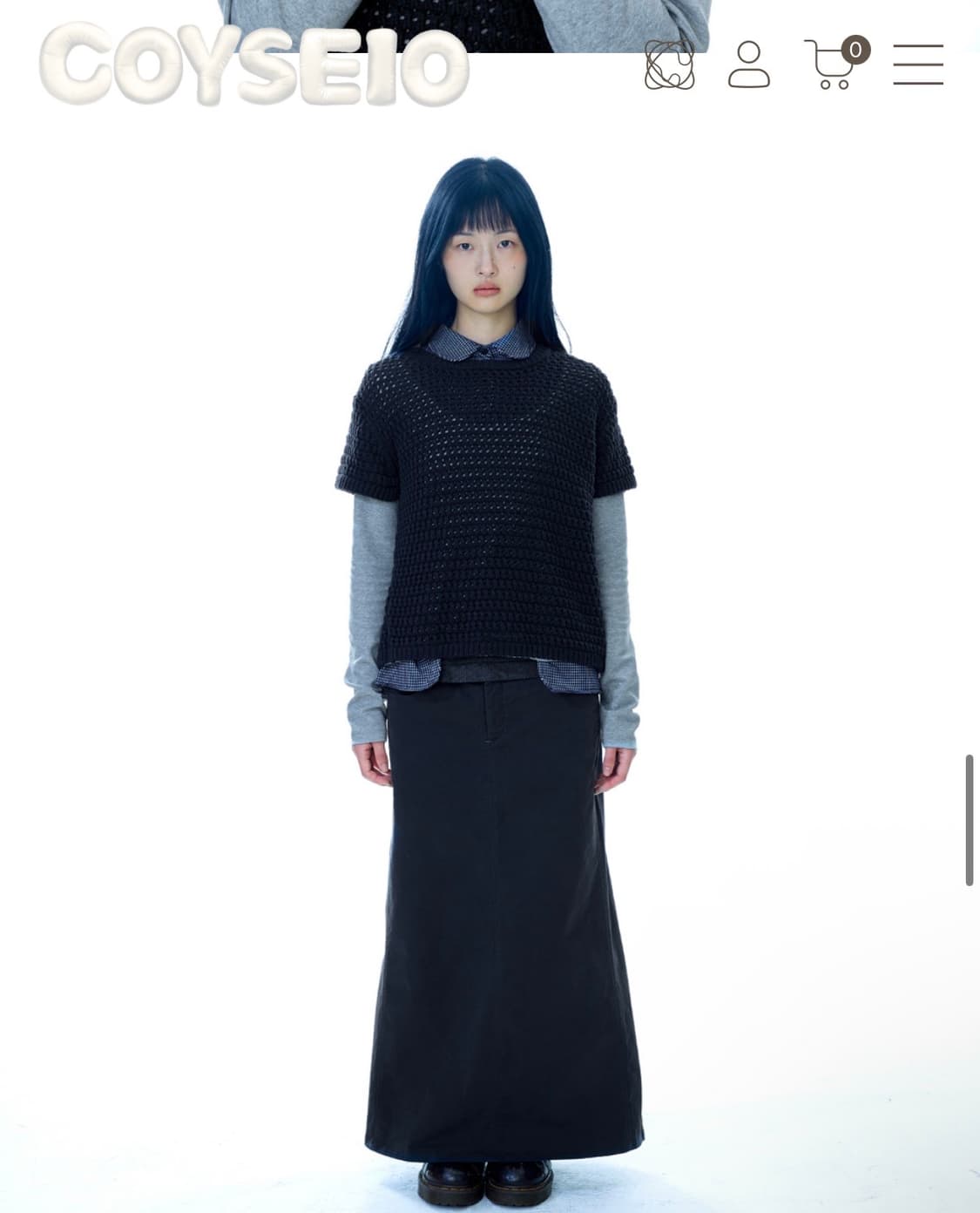코이세이오 WAIST PANEL SKIRT CHARCOAL 상품이미지1