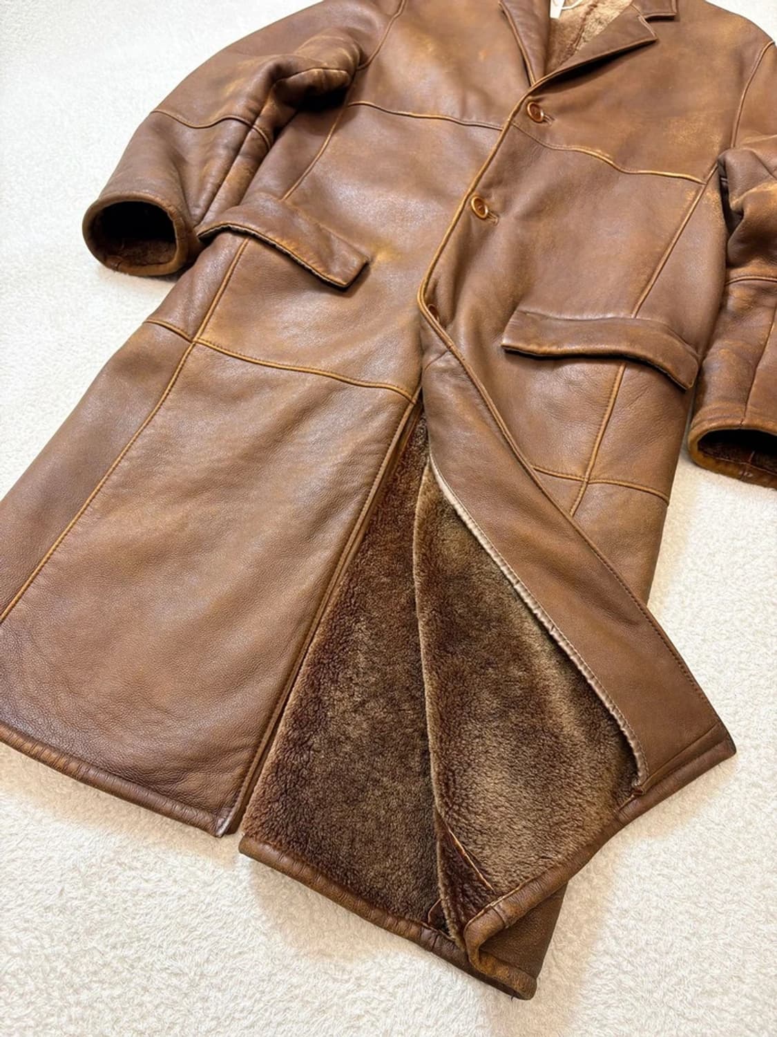 휴고보스 00's 양가죽 무스탕 롱 코트 pn6163 상품이미지4