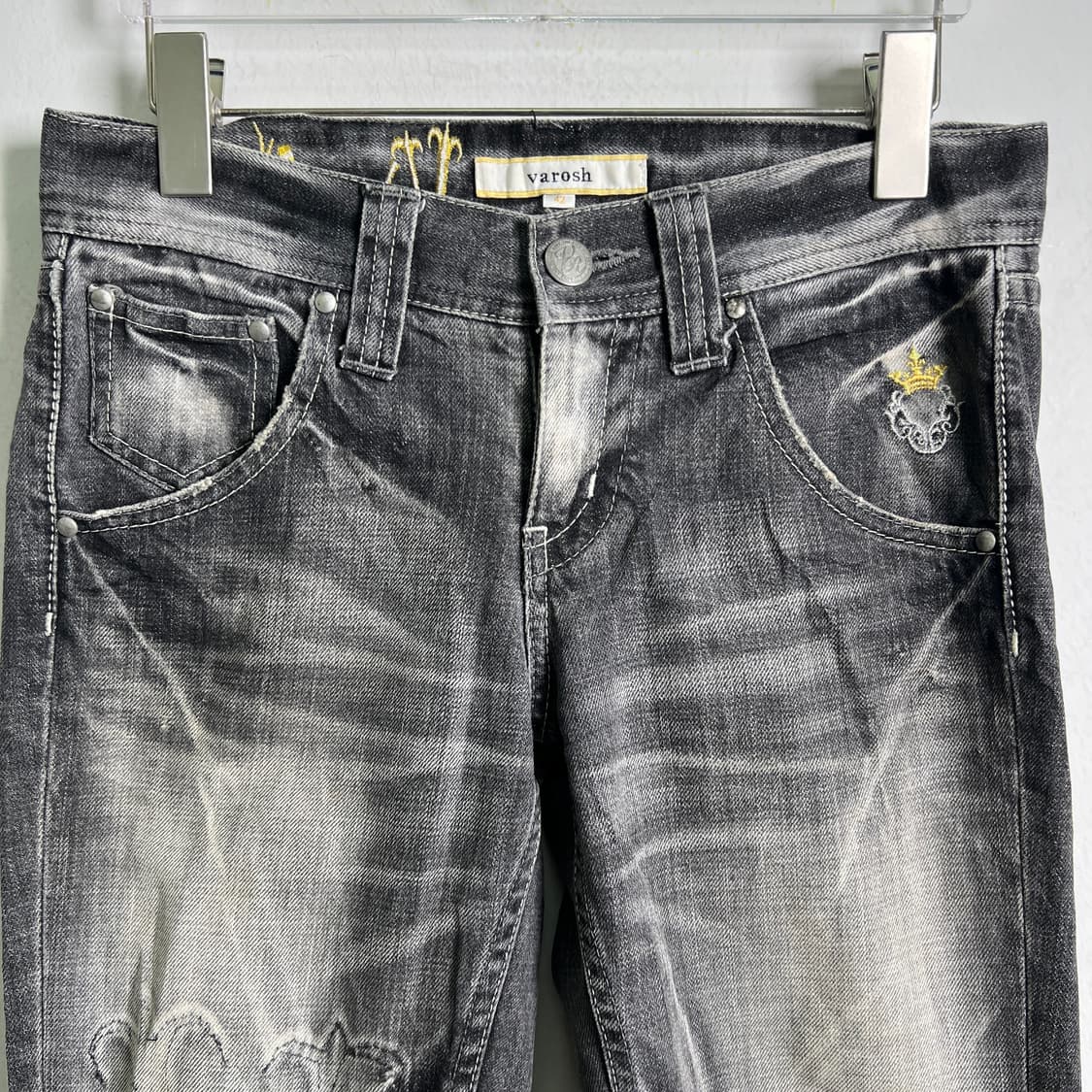 Varosh 디스트레스드 흑청 워싱 데님 팬츠 42 상품이미지4